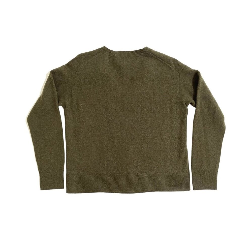 Nordstrom Signature V Neck Green Cashmere Sweater SZ S New - Picture 5 of 10